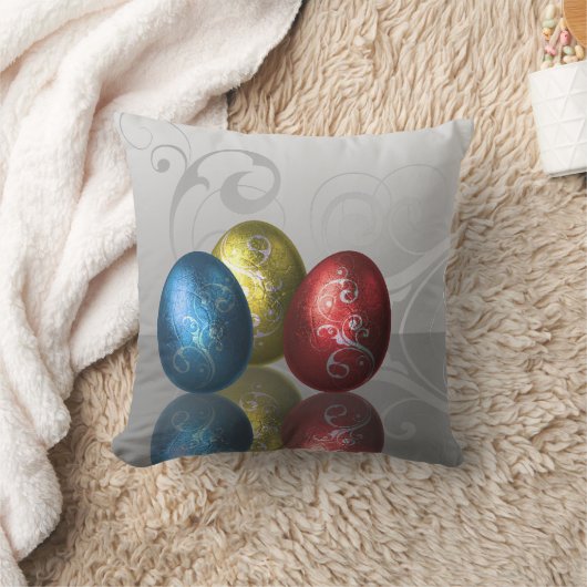 グラマー・イースター・エッグ – ポリエステル枕 クッション (ブランケット)