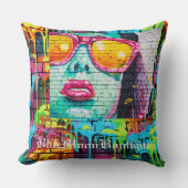 グラマー・ガール・グラフィティ・ラウンドピロー クッション (正面)