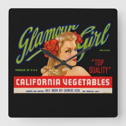 グラマー・ガール スクエア壁時計 (正面)