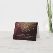 グラマー・デコ・ブルゴーニュ・ヴィンテージ感謝していウェディングユー サンキューカード (正面)