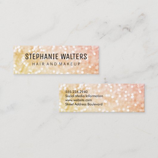 グラマー・ヘアとメイクアップ スキニー名刺 (正面/裏面)