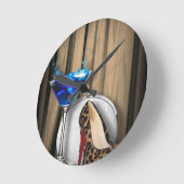 グラマー・マルティーニ・カクテルパーティー女の子スチレトス ラウンド壁時計 (傾斜)