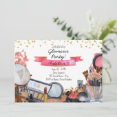 グラマー・メイク誕生日パーティーの招待状 招待状 (スタンド正面)