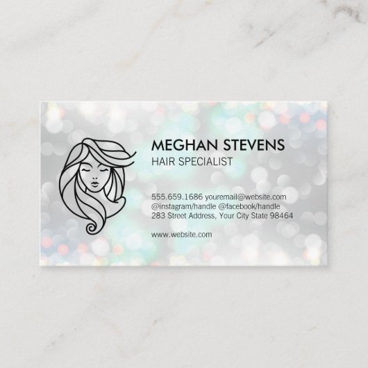 グラマー《写真》ぼけ味ヘアと美しいのロゴ 予約カード (正面)