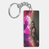 グラマ最高のラス好きのフローラオーバーレイ写真 キーホルダー (正面左)
