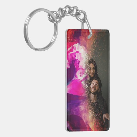 グラマ最高のラス好きのフローラオーバーレイ写真 キーホルダー (正面左)