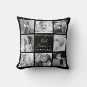 グラマ最高のーエバー金ゴールドグリッター8フォトコラージュシック クッション (正面)