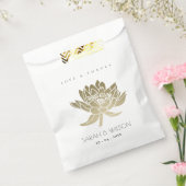 グラマ淡い色のラス金ゴールドホワイトロータス結婚フローラ フェイバーバッグ (封をした状態)