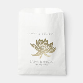 グラマ淡い色のラス金ゴールドホワイトロータス結婚フローラ フェイバーバッグ