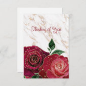 グラマ空白のラス金ゴールド赤考えるいバラ 案内状 (正面/裏面)