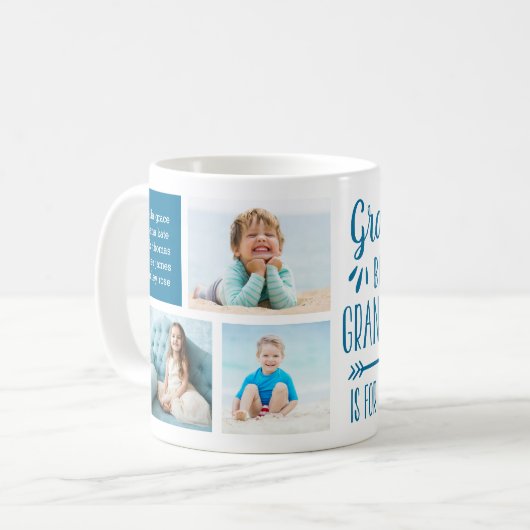 グラミおもしろいー孫の名前とフォトコラージュ コーヒーマグカップ (正面左)
