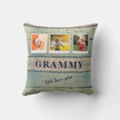 グラミパーソナライズされたーの孫3フォトコラージュ クッション (裏面)