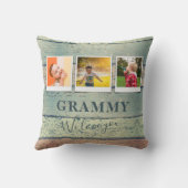 グラミパーソナライズされたーの孫3フォトコラージュ クッション (裏面)