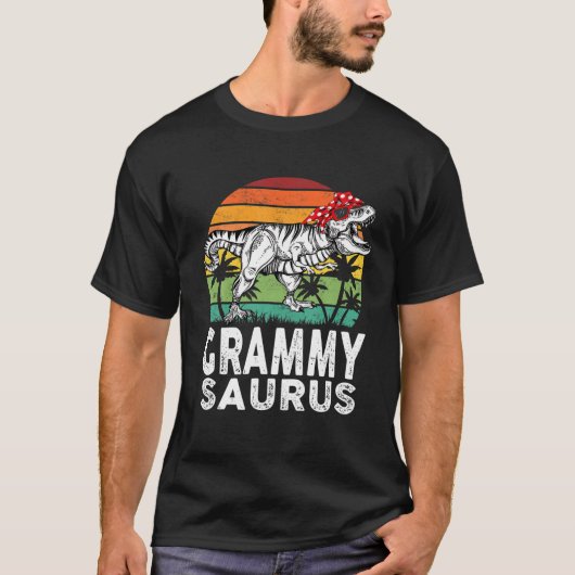 グラミーおもしろいサウルスTレックス恐竜グラミーSaurus Fa Tシャツ (正面)