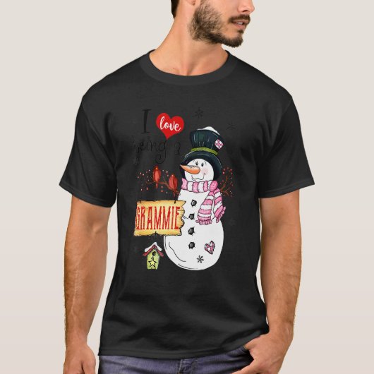 グラミーが大好き スノーマン クリスマス Tシャツ (正面)