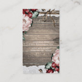 グラミーな花柄の素朴な木材とレースのエレガントなカントリー 名刺 (裏面)