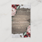 グラミーな花柄の素朴な木材とレースのエレガントなカントリー 名刺 (正面)