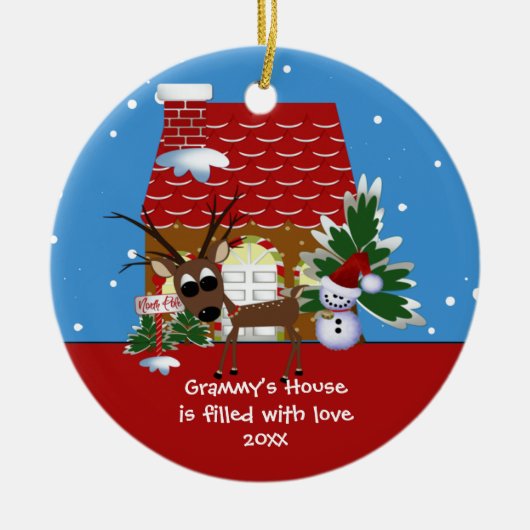 グラミーの愛の家 クリスマス オーナメント (正面)