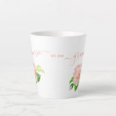 グラミーウォーターカラーバラピーチコーラルピンク カフェラテマグ (正面)