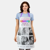 グラミーカラフル6写真はっきりしたコラージュ エプロン (着用した状態)