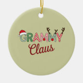 グラミークロースクリスマスおばあちゃんギフトクリスマス セラミックオーナメント (正面)