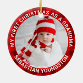 グラミークロースクリスマスフォトプレイド セラミックオーナメント (裏面)