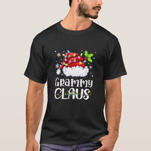 グラミークロースサンタズハットライトスノークリスマス Tシャツ (正面)