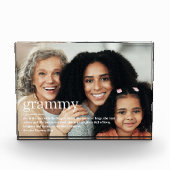 グラミーモダンおもしろい引用文定義おばあちゃんギフト フォトブロック (正面)