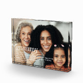 グラミーモダンおもしろい引用文定義おばあちゃんギフト フォトブロック (右)