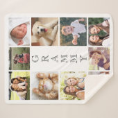 グラミー写真コラージュパーソナライズされた シェルパブランケット (正面(横))