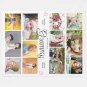 グラミー愛してるパーソナライズされたハート フリースブランケット (正面(横))