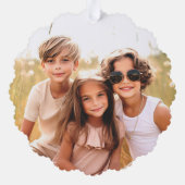 グラミー私たちは、あなたを愛する写真ハートピンクの母親の日 オーナメントカード (裏面)