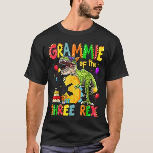 グラミー・オブ・ザ3歳のレックス3歳の少年の恐竜 Tシャツ (正面)