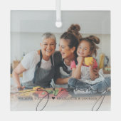 グラミー・スクリプト・オーバーレイ | We Love You ガラスオーナメント (正面)