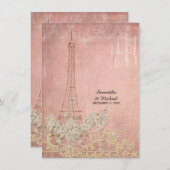 グラミー ヴィンテージ パリ パリジャン ウェディング レセプション 招待状 (正面/裏面)