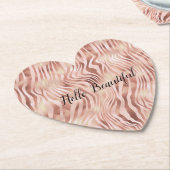 グラムかわいらしピガーリーックピーチバラゼブラプリント ペーパーコースター (アングル)