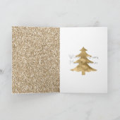 グラムかわいらし金ゴールドグリッターパーソナライズされたクリスマス カード (内部)