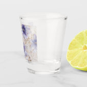 グラムかわいらし金ゴールドパープルパールホワイトフローラ ショットグラス (右)