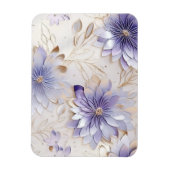 グラムかわいらし金ゴールドパープルパールホワイトフローラ マグネット (縦)