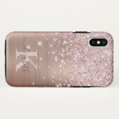グラムきらきら光るバラ金ゴールドダイヤモンドモノグラムの紙吹雪 Case-Mate iPhoneケース (裏面(横))