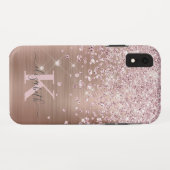 グラムきらきら光るバラ金ゴールドダイヤモンドモノグラムの紙吹雪 Case-Mate iPhoneケース (裏面(横))