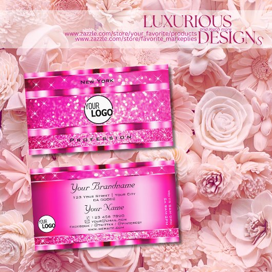 グラムきらきら光るピガーリーンクグリッタースパークスターとロゴ 名刺