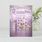 グラムきらめく赤面ピンクパープルティアラキンセアニラ 招待状 (スタンド正面)