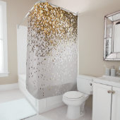 グラムきらめく金ゴールドグリッターグラム#3 (フェイクグリッター) シャワーカーテン (インサイチュ)