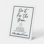 グラムのハッシュタグの結婚サインのためにする 台座サイン (正面)