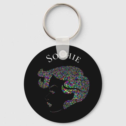 グラムの女の子とハートの個人名 キーホルダー (正面)