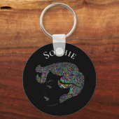 グラムの女の子とハートの個人名 キーホルダー (正面)