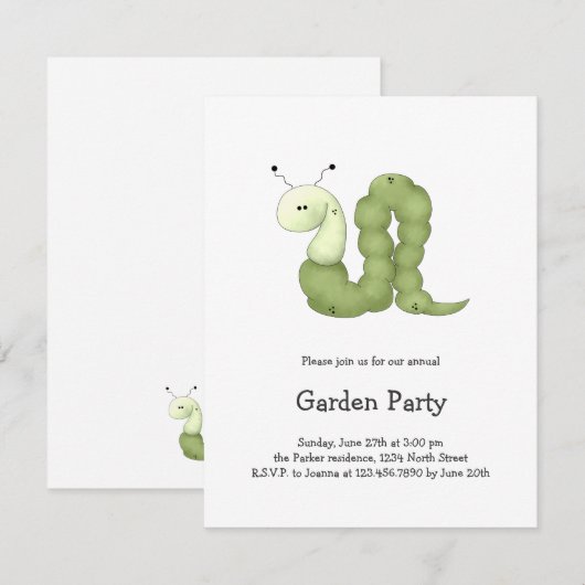 グラムの庭・緑の虫 招待状 (正面/裏面)