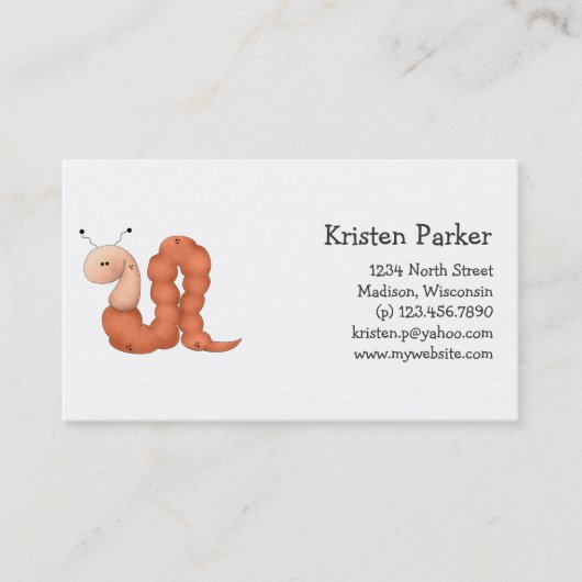 グラムの庭 · 赤いみみず 名刺 (正面)