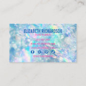 グラムはっきりしたブルーカラフルレインボークリスタル 名刺 (裏面)